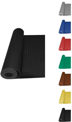 JARDIN202 - Pavimento de círculos | Suelo de Caucho | Colorfull | Rollo de la Medida seleccionada | Rollo: 1x5 Metros (Negro)