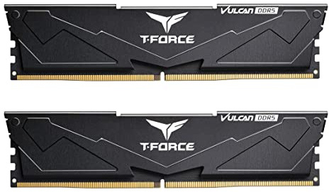 TEAMGROUP T-Force Vulcan FLBD532G6000HC38ADC01 Module de mémoire RAM DDR5 32 Go (2 x 16 Go) 6000 MHz (PC5-48000) CL38 Noir