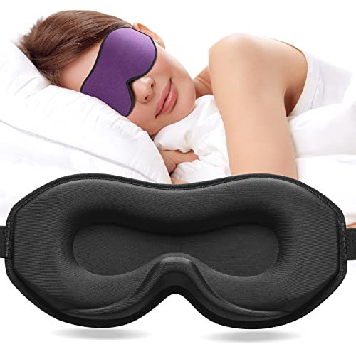 Umisleep 2023, maschera per dormire sul fianco, maschera 3D, per uomini, donne, maschera per gli occhi morbida e traspirante, 100% con blocco della luce, con cinturino regolabile per i viaggi