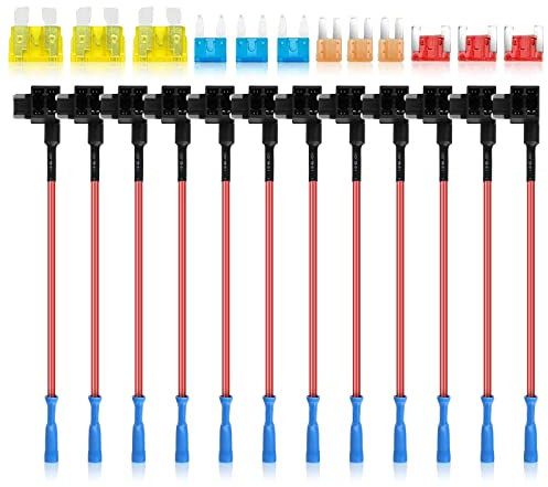 Nizirioo Porte Fusible 12v Etanche - Kit Standard avec 12 Pièces pour Voiture, Camion, Moto, Bateau