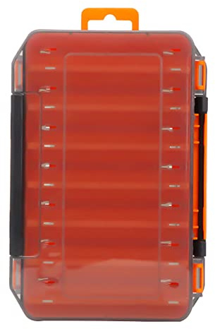 BYNYXI Fishing Tackle Box, Köderbox Doppelseitige Angelbox Angel Zubehör Box Kunststoff Angelkasten Wasserdicht Angelbox Tacklebox Hardbaits Kunstköder Box für Wobbler Blinker-19.5cmx11.7cmx3.6cm