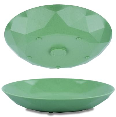 silwy® Lot de 2 assiettes aimantées universelles en plastique haute technologie Vert – Idéal pour le camping, le caravaning et le bateau – Vaisselle antidérapante empilable sans cliquetis