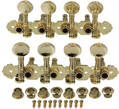 Yibuy New 2 x 4 On Plate Mandolin Tuner Machine Heads Golden