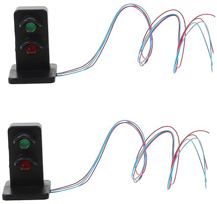 KOMBIUDA 2stücke Sandtisch Mit Licht Zugsignallichtmodell Simulierte Signallichtmodelle Für Mikrolandschaftssignallichtornamente Szenendekor Minihaussignallicht Minisignallichtdekor Sandtis