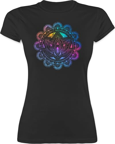 Shirtracer - Shirt Damen - Yoga - Lotusblume Lotus Meditation Entspannung Spirituelle Mandala Pilates