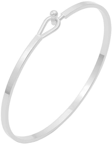 SIXDUTON Armreif Gold Damen Edelstahl Einfache Stil Liebe Freundschaft Armband Glatt Poliert Oval Armspangen-Armband Schmuck Geschenke für Frauen (Silber)