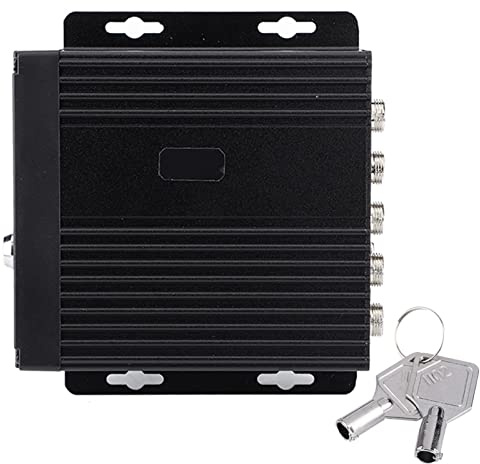 Akozon Car DVR Recorder, 4CH Real-Time 1080P AHD & Analog Camera, Remote Control, Black, Windshield Mount, LED Display