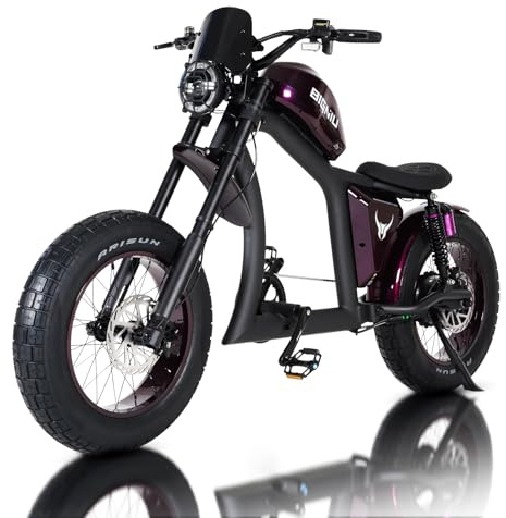 BIGNIU BG-X Electric Bike for Adults,1500W Brushless Motor 48V/31.5Ah Up to 40 Miles E-Bike Front/Rear Turn Signal Dual Suspension Ebikes with Windshield (Purple)