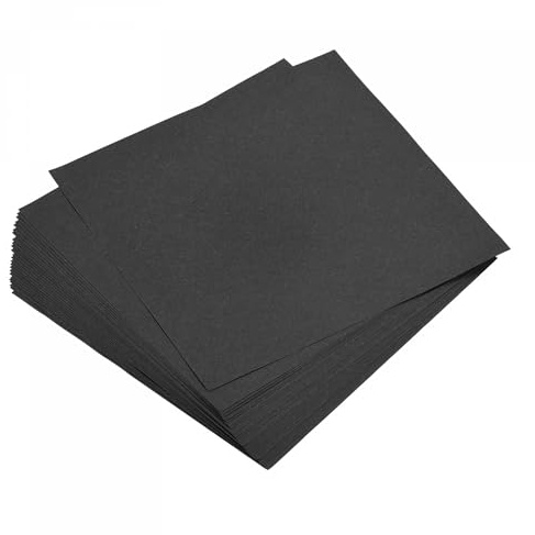 TOP-VIGOR 50 Blatt farbiges Origami-Papier, 15 cm x 15 cm, doppelseitig, handgemachtes Bastelpapier für DIY, Kunsthandwerk, Zeichnen, Schneiden, Schwarz