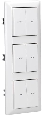 Jung Jalousieschalter Set Alpinweiß Serie A mit AS583WW Rahmen 3fach + 3x 509VU Jalousie-Wippschalter + 3x AS591-5PWW Wippe f. Jalousie-Schalter/-Taster (Duroplast)