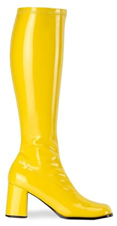Schmalschaft Stiefel Stretchlack - gelb - Schuhgröße: 39