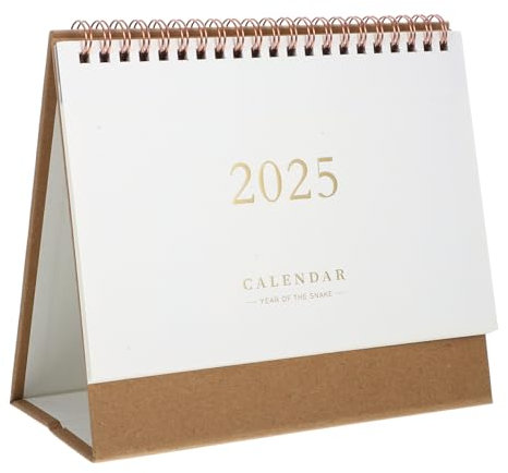 STOBOK Stehender Tischkalender 2025 Akademischer Tischkalender Eleganter Dekorativer Monatsplaner für Den Einsatz Im Büro