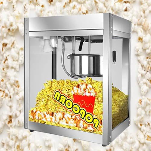 SACLMD Máquina agitadora automática de Palomitas de maíz Popper 1400W,Máquina de Palomitas de Aceite Caliente,Máquina de Palomitas de maíz de Grado Comercial,para Fiesta en casa para niños,110V
