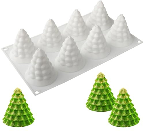 MEZHEN Weihnachten Silikonform Weihnachtsbaum Backform 3D Kuchenform Weihnachtsbaum Mousse Kuchenbackform Silikon Weihnachten Form Schokoladenformen Motivbackformen A