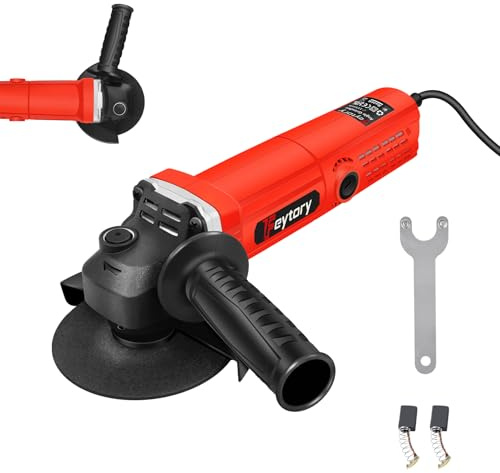 Small Angle Grinder, 4.5 Inch 115mm Corded Grinding Machine, Mini Grinder Tool with Cutting Discs, Pindle Lock, Additional Handle, 900W