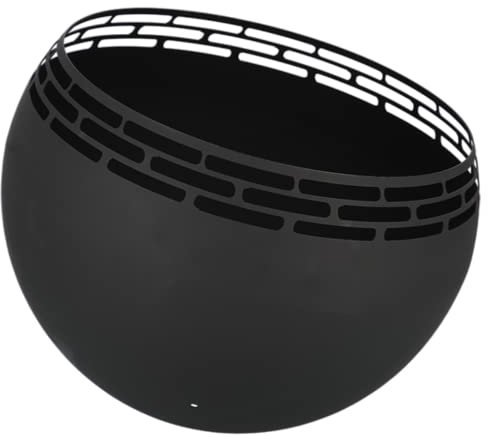 Feuerball aus Metall, schwarz - 58 cm, Terrassenofen & Feuerkorb mit Laserschnitt