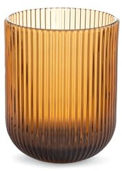 H&H, Set 6 Bicchieri Peony Amber, bicchieri rigati, bicchieri colorati, ambra, in vetro, 28 cl, lavabili in lavastoviglie