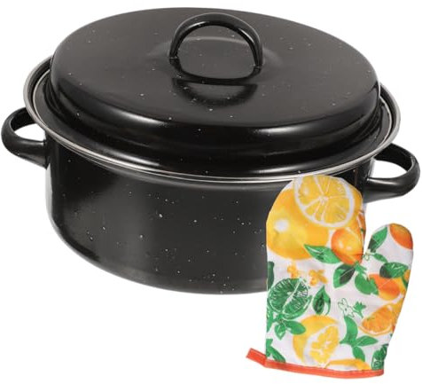 COLLBATH Bräter-set Mit Ergonomischem Griff Koch- Und Backset Emaille-kochgeschirr Bräterdeckel Familiengröße