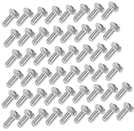 Zerodeko Vis à Tête Ronde Inox 304 M8x20 Collet Carré, Lot de 50 Boulons Antivol en Acier Inoxydable pour Fixation Métal-bois, Visserie Industrielle pour Charpente et Carrosserie