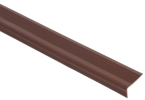 Profilo angolare autoadesivo, 10 m, bordo per scale in PVC (50 x 25 mm) (marrone)