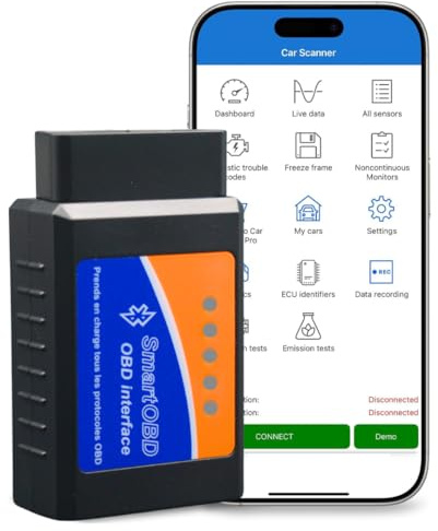 OBD Bluetooth - Diagnosi Auto OBD-II | Leggi e Cancella i Codici di Errore in 3 Minuti | Compatibile con Tutti i Veicoli | Scanner OBD - Assistenza 7 giorni su 7