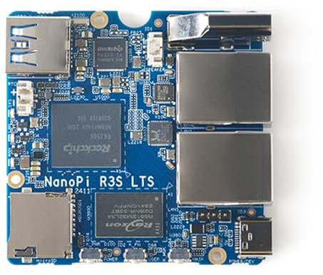 NanoPi R3S LTS Dual-Gbps Ethernet Ports Router Rockchip RK3566 SoC Mini PC Board Support OpenMediaVault, OpenWrt (2GB 32GB SingleBoard)