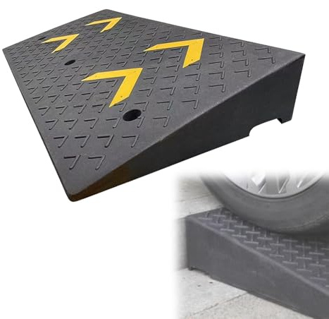 JINGJIAOPLSD Rampa Portátiles, Rampa Coche de Goma Resistente para Coches, Montacargas, Autobuses y Sillas de Ruedas, Capacidad de 3000 kg(100x50x16cm/39.4x19.7x6.3in)