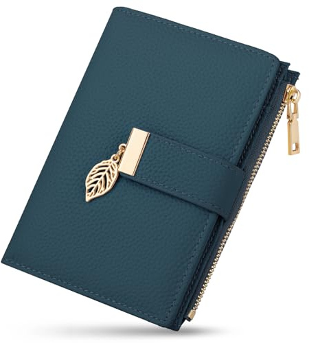 JUYANO Porte Monnaie Femme, Petit Portefeuille Femme avec Blocage RFID Protege Passeport Porte Feuilles pour Femme avec 16 Fentes pour Cartes et Pochette à Fermeture éclair