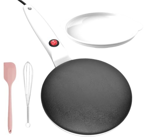 Crepera eléctrica - 7,8 sartén para desayuno, superficie de cocción antiadherente, crepera instantánea | control automático de temperatura Creperas instantánea antiadherente
