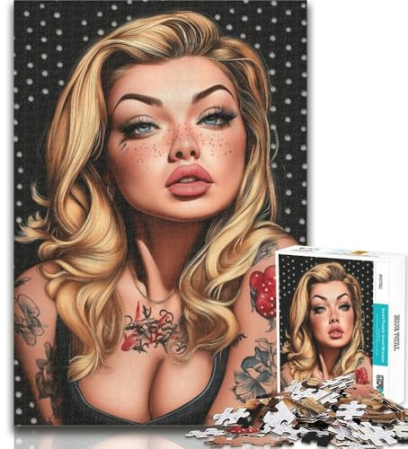Puzzle Femme Artistique 1000 Pièces pour Adultes, Jouet Éducatif Intellectuel Décompressant, Superbes Cadeaux et Jouets 50x75cm