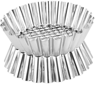 POPETPOP 16 pièces Moules à Tartelettes Fleurs Acier Inoxydable Moules à Pâte pour Tartes et Gâteaux Cuisson DIY Réutilisable avec Bord Cannelé pour Desserts Variés