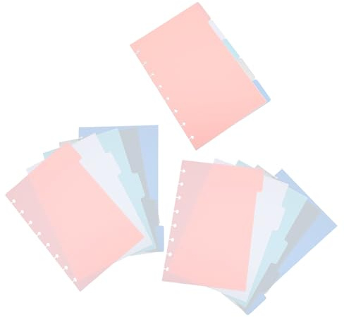 Holibanna 3 Juegos Divisores de Plástico con Pestañas Hojas Índice para Carpeta de Anillas Páginas Separadoras de Cuaderno para Oficina Escuela y Planificador