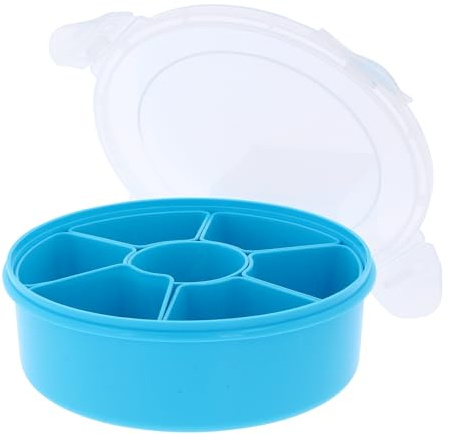 Indian Spice Tin Box Masala Dabba With 7 Compartments & Airtight Transparent Lid Spoons Plastic Masala Box Authentic Curry Cooking Spice Tiffin Tin Kitchen Masala Container Storage Set