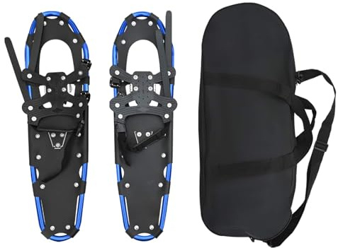 vidaXL 3 i 1 snöskor Blå och svart 30 tum Aluminium och HDPE, Trädgård och terrass, Justerbar snöutrustning, Vinter sportutrustning, Utomhusvandring kit, Kyla klimat tillbehör, Trekking kit