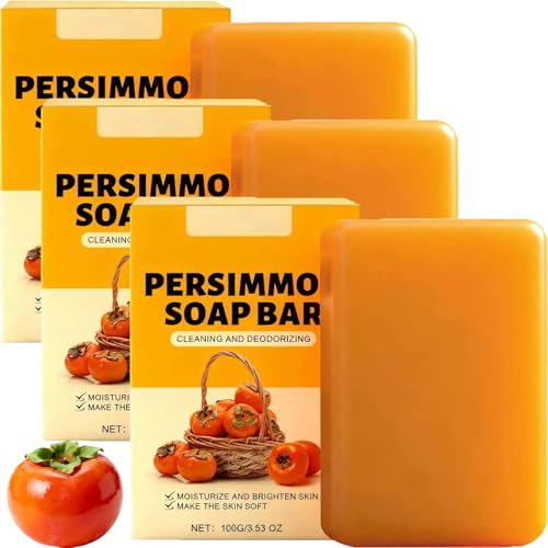 Lot de 3 savons de kaki pour contrôler les odeurs corporelles, gel douche kaki, savon bio pour éliminer les odeurs pour femmes et hommes