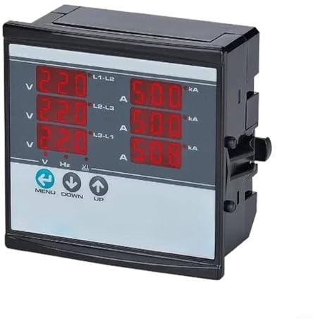 SEM-06 Amperometro digitale trifase 220V, display digitale di tensione e corrente, misuratore compatto per lavagne industriali, nero
