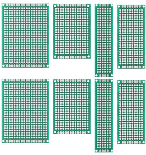 TOPPERFUN Universal for Experiments and DIY Soldering Daily Maintenance Breadboard Pcb Board, Double-sided Tinned Tin Green Board, 2.54mm Pitch, Glass Fibre Copper