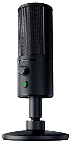 Razer Seiren X USB Streaming Microphone: Professional Grade - Built-In Shock Mount - Supercardiod Pick-Up Pattern - Anodized Aluminum - Classic Black