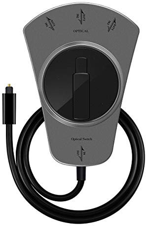 EMK Cavo Ottico Audio Digitale, 1 Way In 3 Out Interruttore Manuale Splitter Switch Fibra Ottica Cavo Toslink per Cavo Audio Ottico Lettori DVD compatibili, DAT, Registratori CD Audio