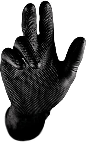 50 Nitrilhandschuhe Nitril Handschuhe 0422 Grip schwarz (M (8))