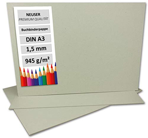 Cartoncino per rilegatura, 1,5 mm, in cartone molto resistente 10 pezzi DIN A3 Grau-Braun - 1,5 mm