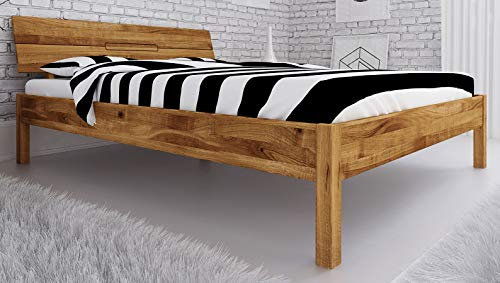Einzelbett/Gästebett Kapiti 04 Wildeiche massiv geölt - Liegefläche: 90 x 200 cm (B x L)