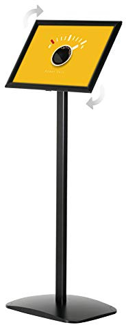 DISPLAY SALES Espositore Informativo per Formati A3 | Elegante Supporto Pubblicitario Nero | Espositore A3 Verticale/Orizzontale | Totem Pubblicitario da Terra per Cartelli e Menu