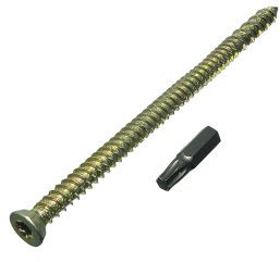 40 x Tür-/Fenster-Betonrahmen-Schrauben + Kappen, 7,5 mm 52 mm + gratis Torx-Bit