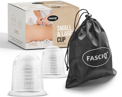 FASCIQ® Set di coppette in silicone | tazze piccole e grandi | Migliora la perfusione e rimuove i rifiuti corporei | Coppe da massaggio | Silicone di grado FDA