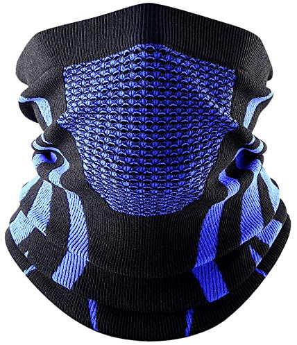 WTACTFUL Schlauchschal Herren Halbe Sturmhaube Motorrad Halstuch Herren Halswärmer Ski Mask Skimaske Halsschlauc Neck Gaiter Motorrad Gesichtsmaske für Winter Laufen Skifahren Snowboarden Blau
