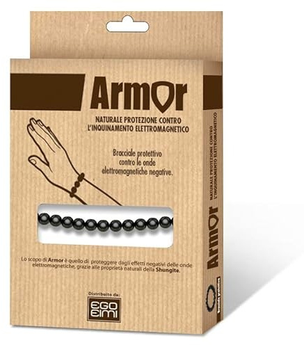 Shungite Armor - Bracciale Protettivo contro le onde elettromagnetiche - Taglia M – Circonferenza cm 15,8