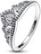 PANDORA Königlicher Perlen Diadem-Ring aus Sterling Silber mit Zirkonia - kombinierbar mit Schmuck Moments Kollektion - Größe: 54