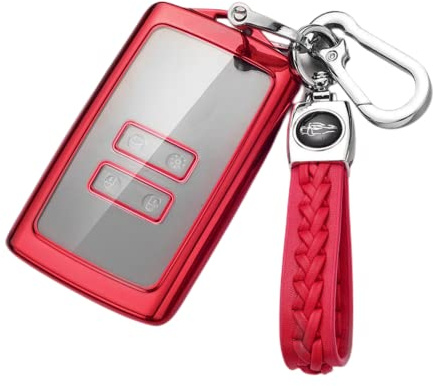 Z.MYUKI 【5 Farben】 Duster 3 Schlüsselhülle mit Schlüsselanhänger für Dacia Duster 2 2017-2025 2026 Zubehör Key Cover (Rot)