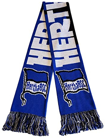 Hertha Berlin Schal | Fußball Fanschal | Premium Acryl Strick, Rot/Ausflug, einfarbig (Getaway Solids), Large
